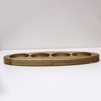 Cuisine Plateau à dessert en bois d'acacia Plateau à thé jetable Motif papillon gravé pour fête Table d'exposition en bois massif Dip