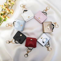 Porte-clés mini pochette en cuir PU gaufré cœur mignon, multicolore, avec anneau porte-clés, accessoire décoratif pour sac, cadeau quotidien pour femme