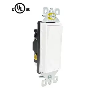 Más vendidos 15A 120-277V ON OFF Interruptor de luz basculante de decoración de 3 vías para el hogar