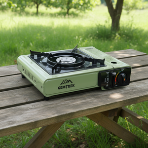Réchaud à gaz portable <span class=keywords><strong>pour</strong></span> le camping en plein air, brûleur en acier métallique <span class=keywords><strong>pour</strong></span> la cuisson, utilisable avec du <span class=keywords><strong>butane</strong></span> <span class=keywords><strong>ou</strong></span> du <span class=keywords><strong>propane</strong></span> <span class=keywords><strong>pour</strong></span> les voyages - Product Image 1