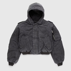 <span class=keywords><strong>Giacca</strong></span> Bomber <span class=keywords><strong>Nera</strong></span> Lavata con Cappuccio da Uomo, <span class=keywords><strong>Oversize</strong></span>, Effetto Usurato, con Zip e Tasche, Corta, Stile Casual Streetwear per Autunno Inverno - Product Image 3