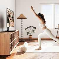 Support de télévision pivotant pour écrans de 27 à 60 pouces, réglable en hauteur, support universel pour téléviseur avec base en verre trempé