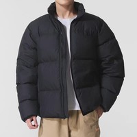Veste d'hiver épaisse imperméable pour homme, grande taille, avec duvet de canard, col montant, fermeture éclair, style décontracté chic