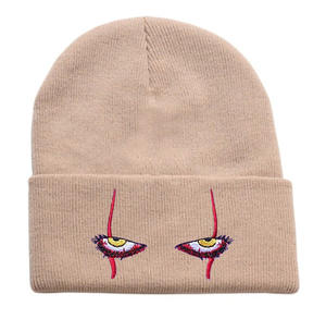 Pennywise Horror Clown Eyes Chapeau tricoté brodé Laine chaude <span class=keywords><strong>Chaire</strong></span> Style Hip Hop Caractéristique commune du tissu - Product Image 4