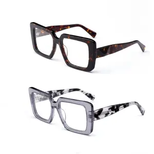 Роскошные итальянские брендовые дизайнерские ацетатные очки в стиле ретро, отполированные вручную мужские очки премиум класса, ацетатные очки для блочного синего света