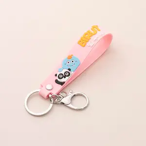 Cute 3D PVC Cartoon Panda Keychain Metal Key Chains Accessories for Car Keys Bag Pendant Key Charms for Women and Men