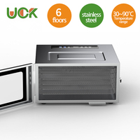 Pengering Makanan UCK Wholesale 6-Tray 304 Stainless Steel Food Grade dengan Pompa Kapasitas 5kg/jam untuk Buah & Camilan Hewan Peliharaan