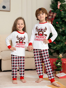 En Stock Ensemble Pyjama de Noël à Manches Longues à Carreaux pour <span class=keywords><strong>Maman</strong></span>, Papa et Enfant – Tenue Familiale Assortie pour l'Été et le Printemps - Product Image 2
