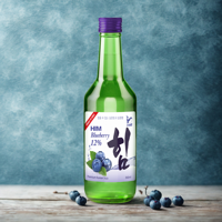 Soju Alcool Bon choix Saveur de myrtille Boisson Faire directement des cocktails Boisson traditionnelle coréenne Fabricant du Vietnam