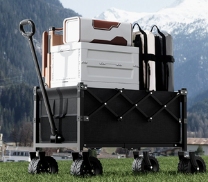 एमएल हॉट सेलिंग ढहने योग्य वैगन कार्ट्स फोल्डिंग ट्रॉली गाड़ी के साथ पहियों वाली गाड़ी - Product Image 5