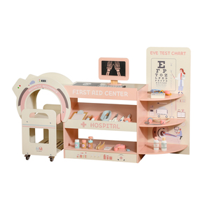 Ensemble de jeu d'imitation d'hôpital en bois écologique pour enfants CE, centre d'urgence, jouets éducatifs de docteur, cadeau unisexe pour les enfants de 2 <span class=keywords><strong>à</strong></span> 14 ans - Product Image 1