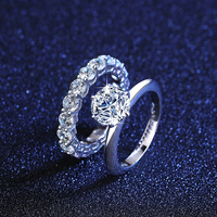Bague de fiançailles CZCITY 2 carats en moissanite, bijoux en argent, bague halo en moissanite taille ronde, bague de mariage en moissanite