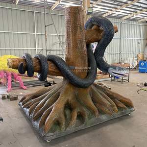 Salle d'exposition <span class=keywords><strong>de</strong></span> vulgarisation scientifique écologique gigantesque, modèles animatroniques, animaux animatroniques - Serpent sur le tronc d'un arbre - Product Image 5