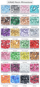Junao พลอยเทียมคริสตัลเรซิน2มม. 3มม. 4มม. 5มม. 6มม. 92สีสำหรับงานฝีมือ DIY - Product Image 5