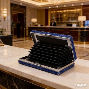 Rhinestone Decor Id Organizer Women's Driver's License & Credit Card Holder <b>Creative</b> Business Trade Show <b>Gift</b> - Product Image 4