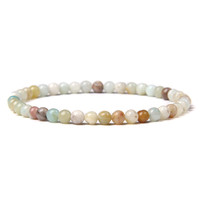 Pulsera elástica con cuentas de piedra Natural, ágata, ónice, turquesa, 4mm, ST250