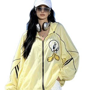 8118/FANMAJIALIE Último Modelo Chaqueta Casual con Cremallera Estilo Universitario para Mujer, Top con Capucha de Moda Urbana para Otoño - Product Image 1