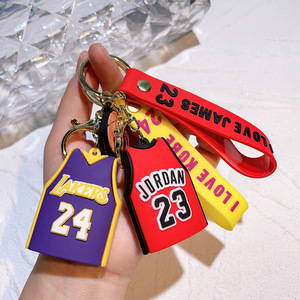 Stylish Basketball <strong>Jersey</strong> Keychain Fashion Personality Kobe Silicone Gel Non-Toxic by Bag Decorative James Car Key Pendant - Product Image 6