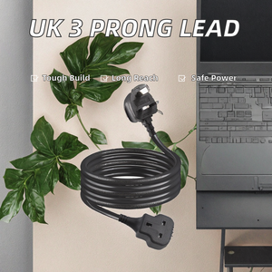 Enchufe de 3 clavijas del Reino Unido Cable de extensión de alimentación de CA 13A 250V con persianas de seguridad y enchufes-Cable de 1,8 m para uso de electrodomésticos de oficina - Product Image 2