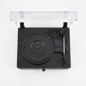 Tourne-disque <span class=keywords><strong>vinyle</strong></span> noir minimaliste moderne tout-en-un 3 vitesses avec haut-parleurs stéréo dynamiques pour la vente en gros - Product Image 4
