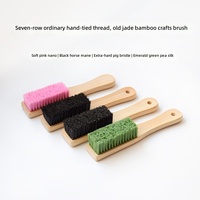Brosse à chaussures artisanale à sept rangées, à poils serrés en crinière de cheval noire, avec poignée confortable, pour un maintien vertical, DIY OEM