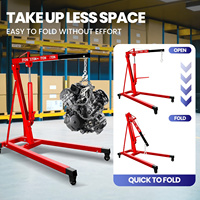 Grue de levage hydraulique pliable CE portable en acier, capacité 2 et 3 tonnes, pour atelier, outils de véhicule