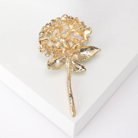 Bros Mewah Wanita Bunga Hydrangea Enamel Drip Oil Pin Aksesoris Jas Serbaguna Perhiasan Grosir