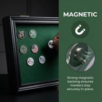 Boîte de présentation pour marqueurs de balles de golf à 40 emplacements avec support magnétique, verrouillable, protection UV, porte en acrylique, pour collection de pièces de monnaie, badges et objets artisanaux