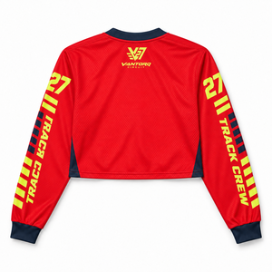 Women Breathable Quick Dry Cropped Racing Jersey <b>Long</b> <b>Sleeve</b> <b>Mesh</b> Motorsport Shirt Custom Streetwear <b>Top</b> - Product Image 5