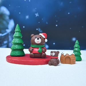 Top Rhyme Christmas Figurines Resin Dolls 3.9in Traditional Style Indoor Decor Living Room Desktop Ornaments - Product Image 3