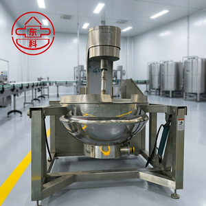 Automatic Stainless Steel Jacketed Kettle Tomato Sauce Making Machine Cooking Equipment DongKe SJK-04 50L-500L Capacity PLC