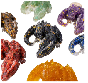 Natural Crystal Gravel Resin Dragon Drop Animal Patterned <strong>Rubber</strong> <strong>Doll</strong> for Office &amp; Home Crafts Decoration - Product Image 4