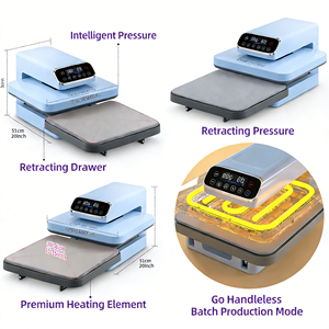 Presse à chaud à sublimation à <span class=keywords><strong>prix</strong></span> d'usine pour cuir, t-shirts, chapeaux, chaussettes, vêtements, utilisation en entreprise de bricolage - Product Image 3