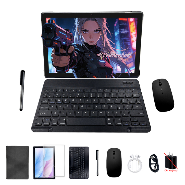 New 10.1" 2-in-1 Octa Core MTK Android 12 1280x800 IPS 3GB RAM 64GB ROM WiFi 5G GSM USB-C Business Keyboard Tablet