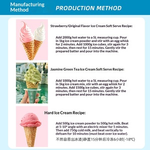 ผงไอศกรีมซูซูรสธรรมชาติสำหรับทำนมปั่น ร้านค้าขายชาไข่มุก รสสตรอว์เบอร์รี แบบโคน ซันเด 1 กก. บรรจุถุงจากจีน - Product Image 4