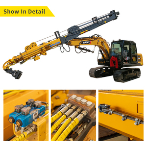 25M Log Crane for 12~30ton excavator wood log grab rotating grapple telescopic crane arm for <b>CAT</b> Hitachi Komatsu - Product Image 4