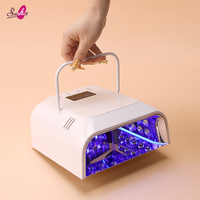 Lampe UV LED professionnelle haute puissance pour ongles avec ventilateur de refroidissement 108W sans fil rechargeable longueurs d'onde 365/405nm portable pour salon et maison