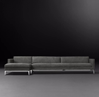 Meubles de luxe haut de gamme sur mesure, canapés en cuir en forme de L pour hôtel, couvertures en cuir modernes pour salon