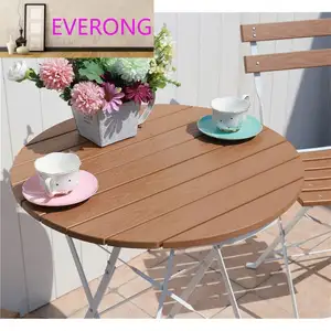 Modischer faltbaren Tisch und Stuhl Kunststoff Holztisch Gartenvilla Balkon Tisch und Stuhl Set, leicht tragbar elegant modern 10 Stück