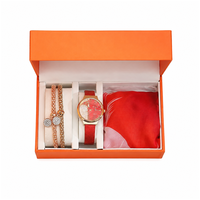 Ensemble d'accessoires pour femmes Urban Chic, écharpe en soie de qualité supérieure, montre tendance, kit double bracelet, boîte cadeau souvenir élégante rétro pour client