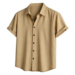 เสื้อเชิ้ตแขนสั้นสีกากีสำหรับผู้ชาย ทรงหลวม น้ำหนักเบา ลำลอง สำหรับวันหยุดฤดูร้อน ชุดชายหาด ขายส่ง - Product Image 3