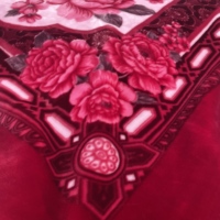 Deckenfabrik Maßgefertigte Designs mit Rosen- und Pfingstrosenmuster Geprägte Doppelschichtige Winter-Polyester-Raschel-Decken