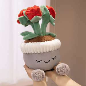 Jouet en peluche créatif en forme de rose en pot, jouet en peluche en forme de rose rouge, plante en peluche en forme de rose, cadeaux de la Saint-Valentin pour les filles - Product Image 5