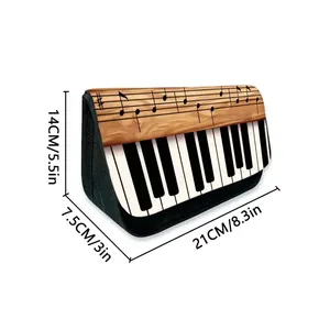 กระเป๋าใส่ดินสอผ้าพิมพ์ลายโน้ตดนตรีหลากสีสัน รูปสามเหลี่ยม พับได้สองชั้น สำหรับเด็กชาย/เด็กหญิง ของขวัญที่ดีที่สุด การ์ตูน 3 มิติ สำหรับเด็ก - Product Image 3