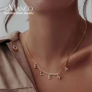 eManco个性化钻石初始名称项链吊坠周年珠宝礼品