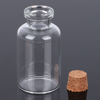 Bouteille en verre bouchonnée 50 ml, mini flacon vide en verre transparent avec bouchon à pression pour poudre lyophilisée, flacon en verre avec bouchon en liège