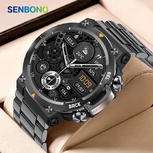SENBONO MAX18 smartwatch Hombres AMOLED1.43 ''466*466 HD Pantalla BT llamadas control de gestos AI voz Acero inoxidable Hombres reloj inteligente