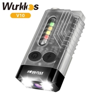 Wurkkos V10 1000LM Porte-clés EDC Lampe de poche fluorescente IPX4 Type-C Rechargeable Magnétique Queue UV Buzzer Camping Lumière pour