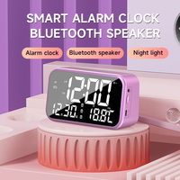 Kustom Speaker portabel Karaoke nirkabel semua dalam satu, Speaker Karaoke nirkabel Mini untuk mesin Audio dengan Alarm dan jam LED-plastik