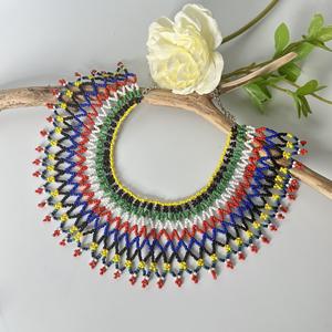 AHAYA, collar de cobre de estilo bohemio para mujer, hecho a mano, con cuentas geométricas, chal exagerado Vintage, babero, Gargantilla, Declaración Africana - Product Image 2